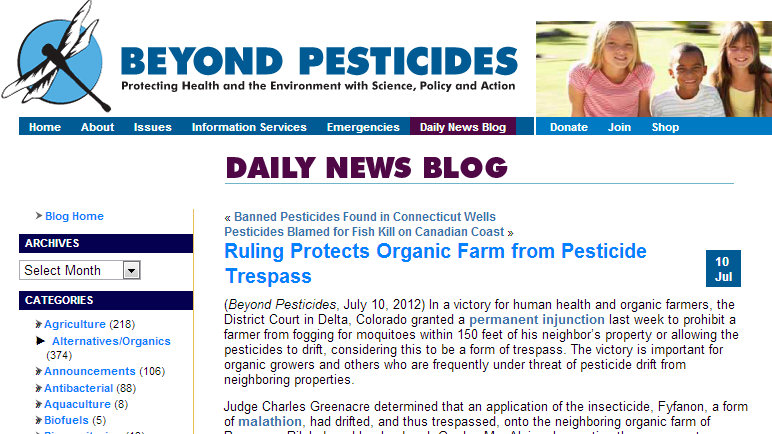 Ruling Protects Organic Farm from Pesticide Trespass
